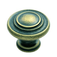 Traditional Pattern Cupboard Knob Antique Brass