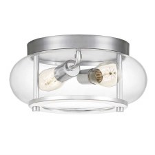 Quoizel Trilogy Small Bathroom Semi Flush Light Polished Chrome