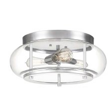 Quoizel Trilogy Medium Bathroom Semi Flush Light Polished Chrome