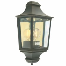 Elstead Turin Flush Outdoor Wall Light Lantern Black/Gold