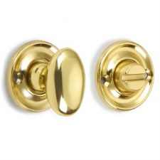 Oval Bathroom Turn & Release Polished Brass Unlacquered