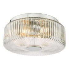Twyman Bathroom Flush Ceiling Light Polished Chrome
