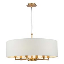 Tyler 5 Light Pendant Antique Bronze & White Shade