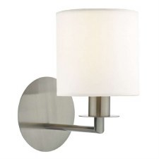 Tyler Wall Light Satin Nickel & Ivory Shade