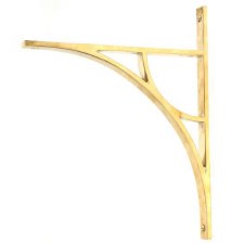 From The Anvil Tyne Shelf Bracket 314mm x 250mm Polished Brass