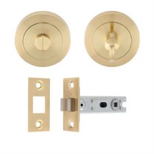 Bathroom Lock Door Pack Satin Brass