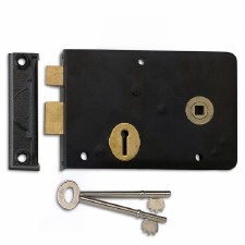 Union Rim Lock Black 6" x 4" Right Hand