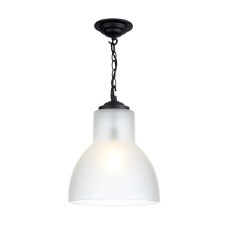 David Hunt Upton Large Pendant Light Black With Opal Glass