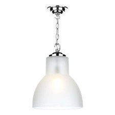 David Hunt Upton Large Pendant Light Polished Chrome With Opal Glass