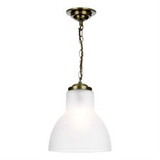 David Hunt Upton Small Pendant Light Antique Brass With Opal Glass