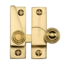 Heritage Hook Plate Sash Fastener V1104 Polished Brass Unlacquered