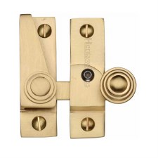 Heritage Hook Plate Sash Fastener Lockable V1104 Satin Brass