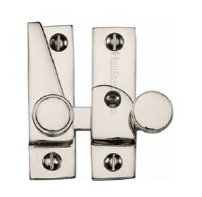 Heritage Hook Plate Sash Fastener V1106L Lockable Polished Nickel