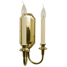 Valerie Double Candle Wall Light Sconce Polished Brass Unlacq