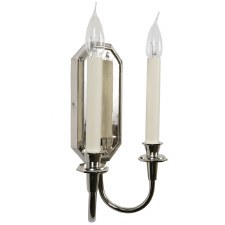 Valerie Double Candle Wall Light Sconce Polished Nickel