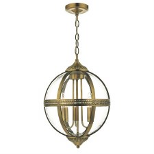 Vanessa 3 Light Globe Lantern Antique Brass Vanessa 3 Light Globe Lantern Antique Brass