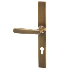 Verwood Euro Lock Handles 92mm Left Hand Unsprung Light Antique Brass