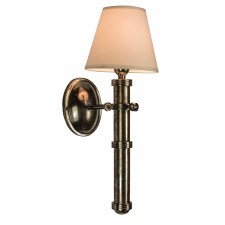 Velsheda Single Wall Light Sconce - Renovated Brass & Ivory Shade