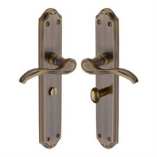 Heritage Verona Long Bathroom Door Handles MM828 Antique Brass Lacq Heritage Verona Long Bathroom Door Handles MM828 Antique Brass Lacq