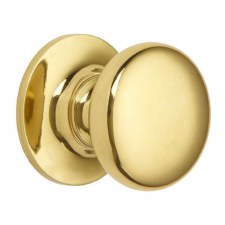 Croft Victorian Cushion Cabinet Knob 25mm Polished Brass Lacquered