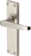 Heritage Victoria Latch Door Handles V3913 Satin Nickel Heritage Victoria Latch Door Handles V3913 Satin Nickel