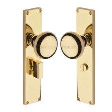 Heritage Victoria Door Knobs Bathroom Plate V9430 Polished Brass