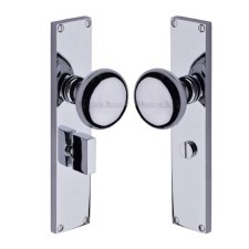 Heritage Victoria Door Knobs Bathroom Plate V9430 Polished Chrome