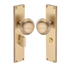 Heritage Victoria Door Knobs Bathroom Plate V9430 Satin Brass