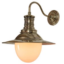 Victoria Station Lamp Renovated Brass with Opal Glass