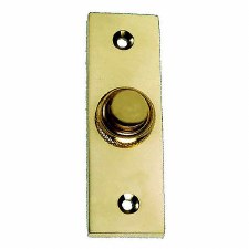 Slim Victorian Door Bell Push Polished Brass