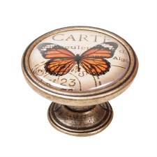 Vintage Chic Butterfly Cupboard Knob Antique Brass