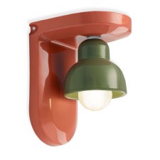 Ferroluce Wall Light C2600 Arancio Poke & Verde Salvia