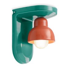 Ferroluce Wall Light C2600 Turchese & Arancio Poke