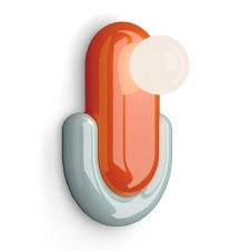 Ferroluce Eclair Wall Light C2770 Arancio Volpe & Azzurro