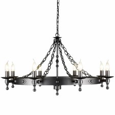 Elstead Warwick 8 Light Chandelier Graphite Black