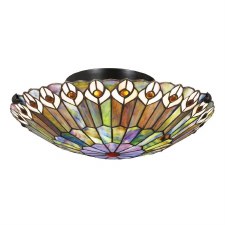 Quoizel Watkins Tiffany Flush Ceiling Light Quoizel Watkins Tiffany Flush Ceiling Light