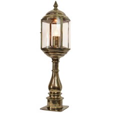 Wentworth Tall Pillar Lantern Renovated Brass