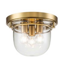 Quoizel Whistling Flush Bathroom Ceiling Light Brushed Brass