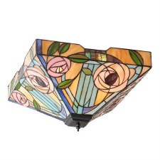 Interiors 1900 Willow Tiffany Large Flush Light 70698 Interiors 1900 Willow Tiffany Large Flush Light 70698