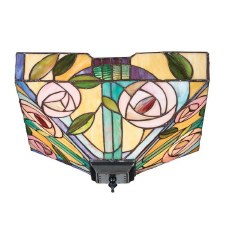 Interiors 1900 Willow Tiffany Medium Flush Light 70699 Interiors 1900 Willow Tiffany Medium Flush Light 70699