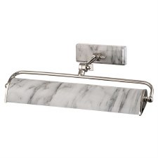 Elstead Winchfield Medium Picture Light White Marble Effect & Aged Brass