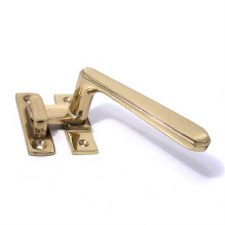 Aston Art Deco Window Fastener Hook Plate Right Hand Polished Brass Lacquered