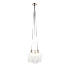 Arne 3 Light Cluster Pendant Clear Glass & Bright Nickel Arne 3 Light Cluster Pendant Clear Glass & Bright Nickel