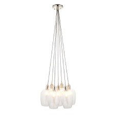 Arne 7 Light Cluster Pendant Clear Glass & Bright Nickel Arne 7 Light Cluster Pendant Clear Glass & Bright Nickel