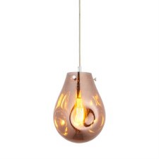 Ashmore Medium Glass Pendant Metallic Copper