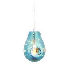 Ashmore Medium Glass Pendant Metallic Petrol