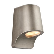 Beacon Flush Outdoor Wall Light Brushed Silver