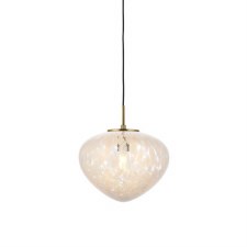 Bloxworth Single Pendant Satin Brass & Confetti Glass