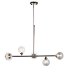 Fluxton 5 Light Linear Pendant Black Chrome