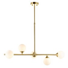 Fluxton 5 Light Linear Pendant Satin Gold